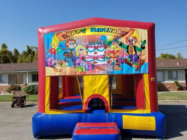 Happy Birthday with Clown Bounce House